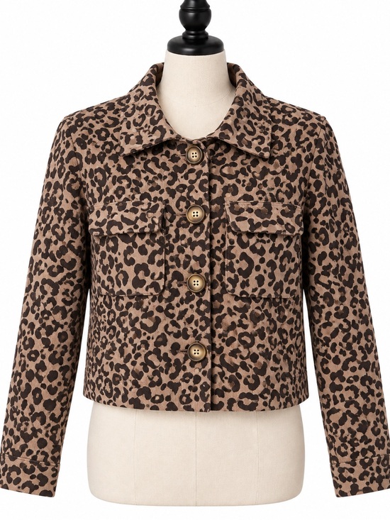 Joie Jackets & Blazers - Joie Leopard-Print Cropped Jacket - Brown/Black